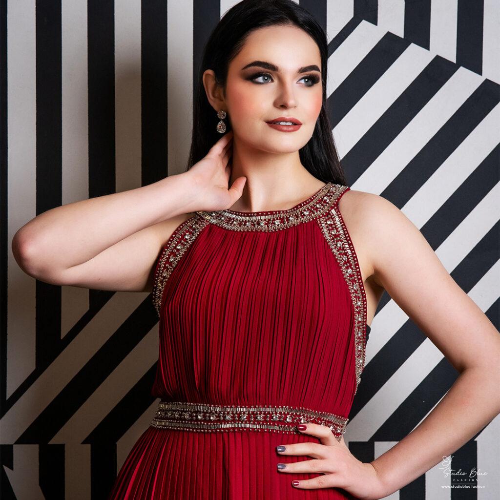 Maxi Dress in Wine Color