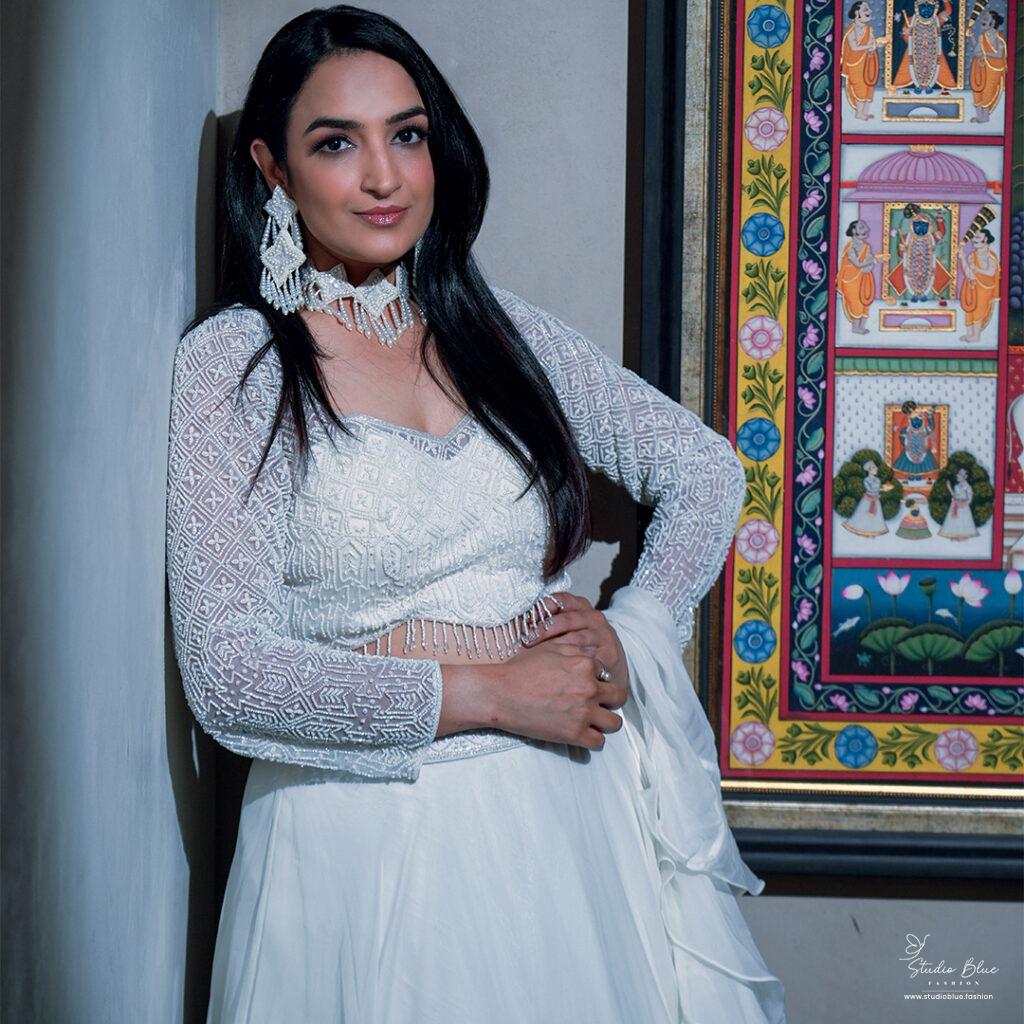 White Pearl Lehenga Set