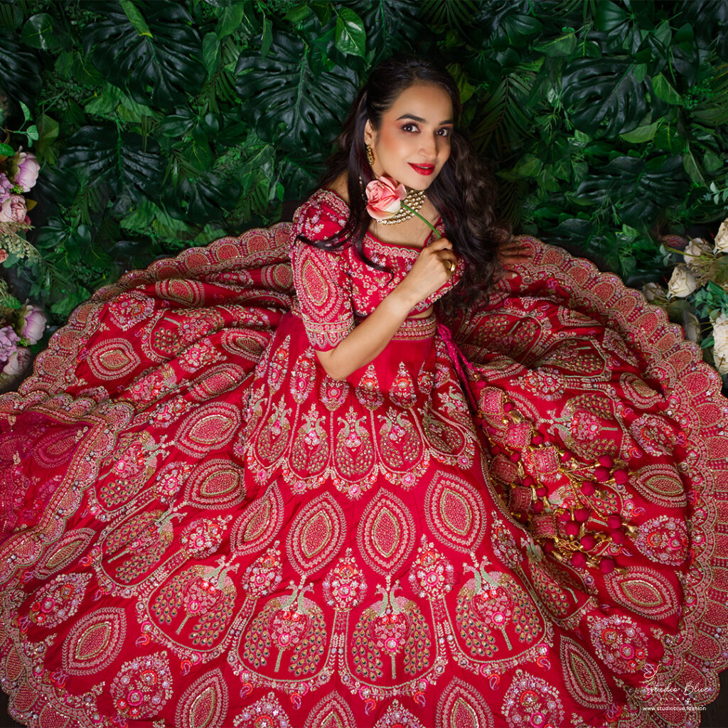 Fuschia Hand Embroidered Lehenga Set