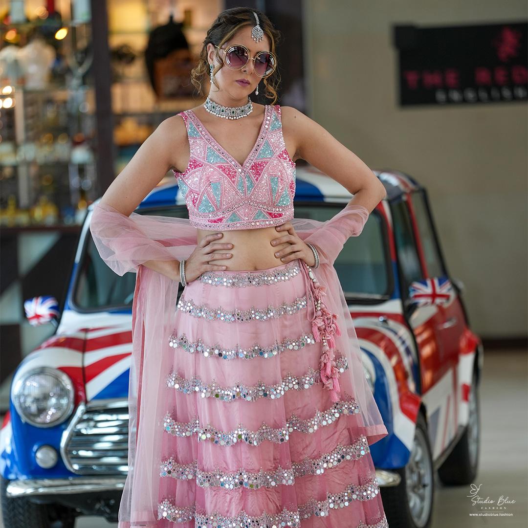 Full Mirror Work Lehenga Set - Image 4