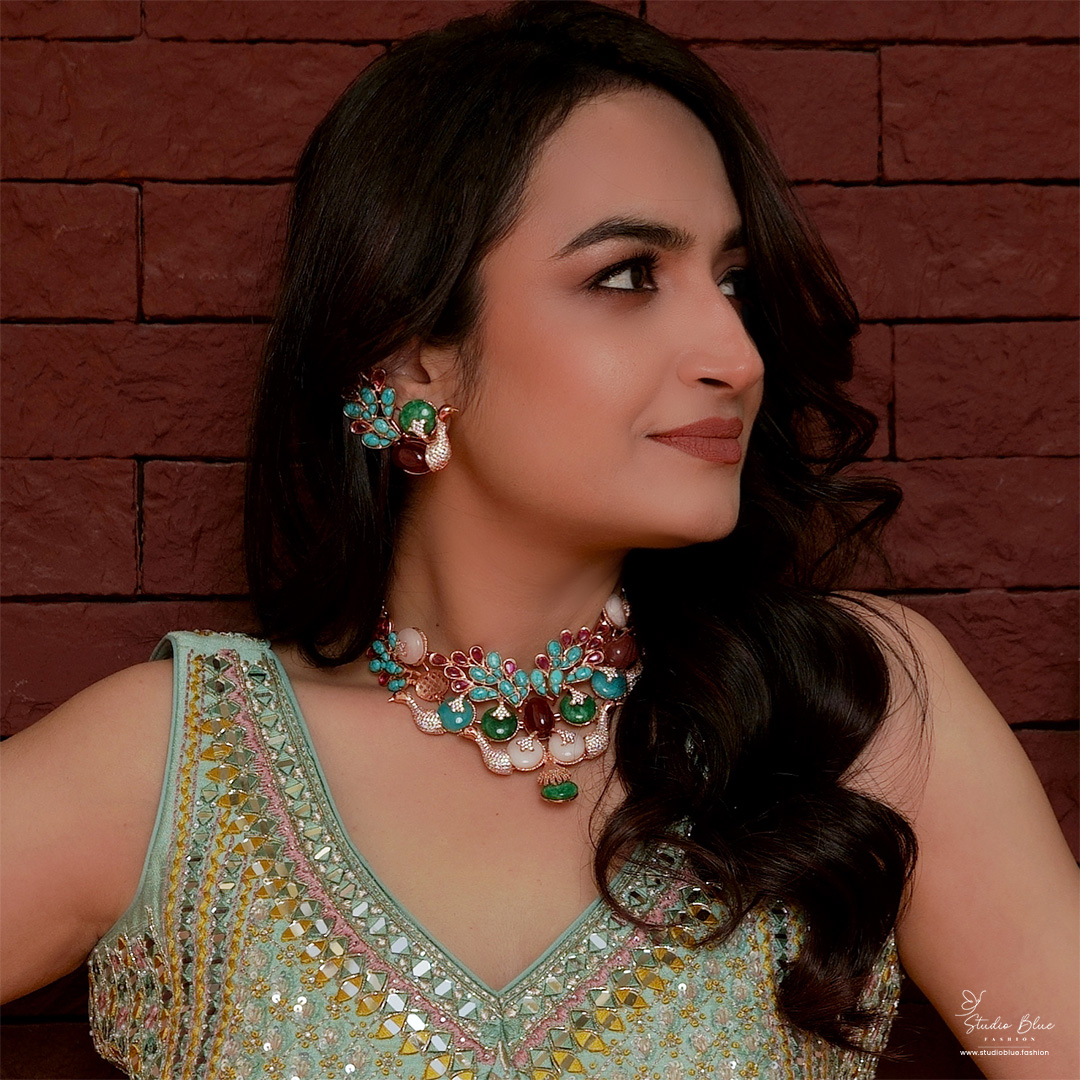 Mint Embroidered Lehenga Set - Image 3