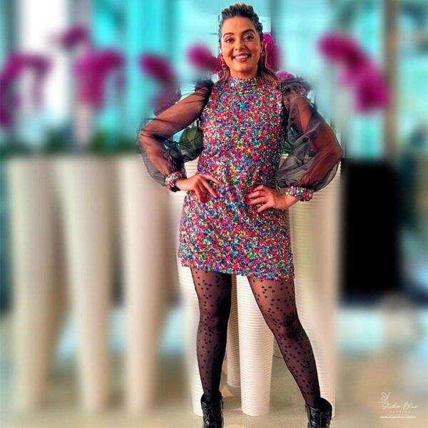 Multicolor Sequin Mini Dress - Image 2