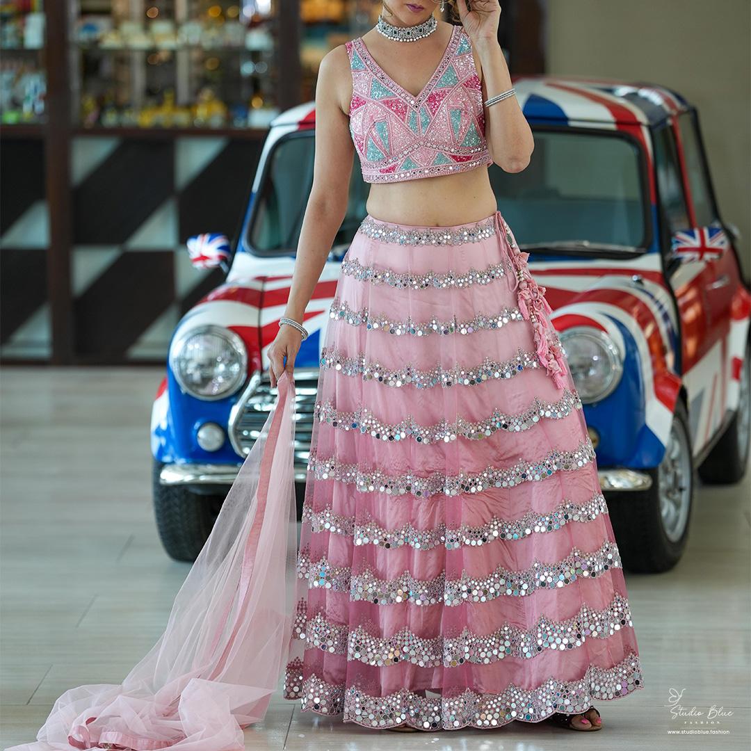 Full Mirror Work Lehenga Set - Image 3