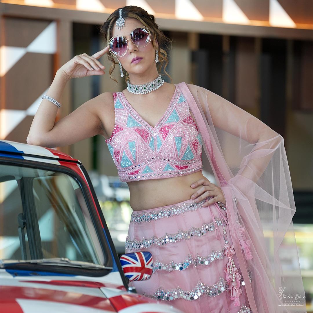 Full Mirror Work Lehenga Set