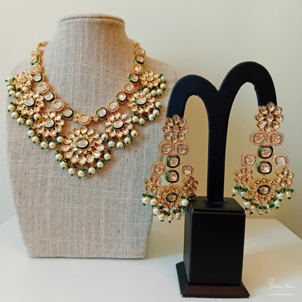 Kundan & Pearl Necklace Set - Image 3