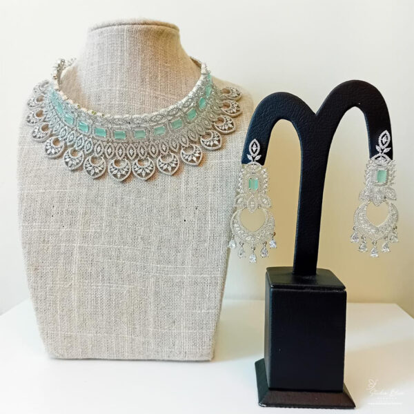 Turquoise Diamond Necklace Set - Image 2